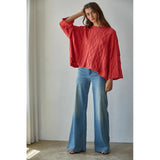 By Together - Lioness Cable Knit Sweater - Dusty Red