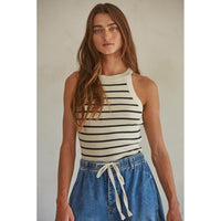 By Together - Talk About It Tank - Cream Black