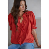 By Together - Tempe Ruffle Top - Cherry Tomato