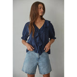 By Together - Tempe Ruffle Top - Navy