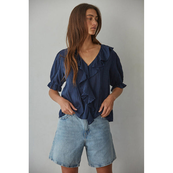 By Together - Tempe Ruffle Top - Navy