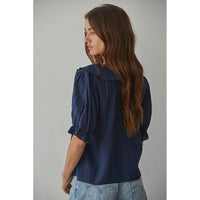 By Together - Tempe Ruffle Top - Navy