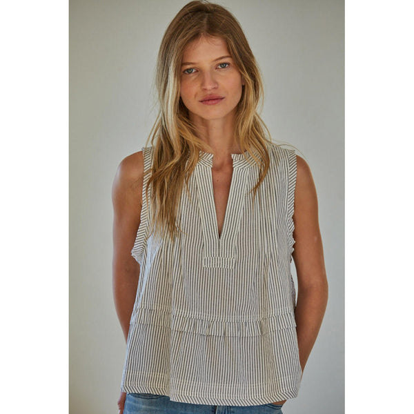 By Together - Watson Sleeveless Top - Cream Black