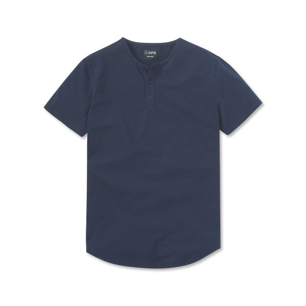 Cuts - AO Henley Curve-Hem - Pacific Blue