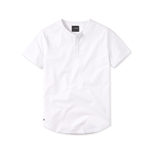 Cuts - AO Henley Curve-Hem - White