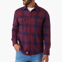 Fair Harbor - Dunewood Ultra-Stretch Flannel - Cobalt Wine Plaid