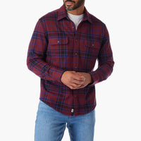 Fair Harbor - Dunewood Ultra-Stretch Flannel - Cobalt Wine Plaid