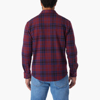 Fair Harbor - Dunewood Ultra-Stretch Flannel - Cobalt Wine Plaid