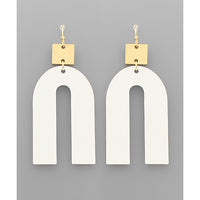 Color Coat Arch Earrings - White