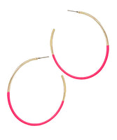 Half Color Coated Hoops - Hot Pink