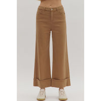 Entro - Ankle Pants With Wide Cuff - Camel