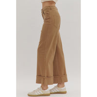 Entro - Ankle Pants With Wide Cuff - Camel