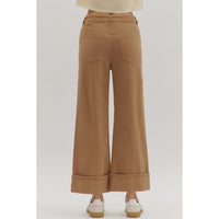 Entro - Ankle Pants With Wide Cuff - Camel