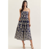 Entro - Printed Strapless Mini - Royal