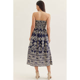 Entro - Printed Strapless Mini - Royal