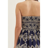 Entro - Printed Strapless Mini - Royal