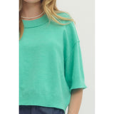 Entro - Solid 3/4 Sleeve Sweater - Mint