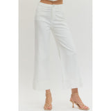 Entro - Ankle pants with wide cuff - Off white