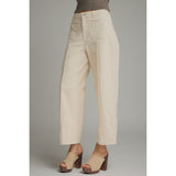 Entro - Solid Wide Leg Pants - Ecru