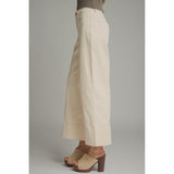 Entro - Solid Wide Leg Pants - Ecru