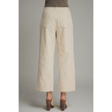 Entro - Solid Wide Leg Pants - Ecru