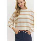 Entro - Striped Sweater - Cream
