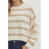 Entro - Striped Sweater - Cream