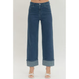 Entro - Wide Leg Jeans w Cuff - Denim