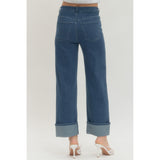 Entro - Wide Leg Jeans w Cuff - Denim