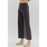 Entro - Wide Leg Pants with Patch Pockets - Black