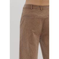 Entro - Wide Leg Pants with Patch Pockets - Brown