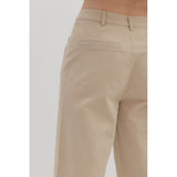 Entro - Wide Leg Pants with Patch Pockets - Stone