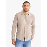 Fair Harbor - Oasis Long Sleeve Button Up - Beachwood Waffle Stripe