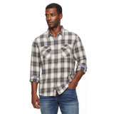 Flag & Anthem - Alma LS Vintage Wash Flannel Shirt - Cream/Charcoal