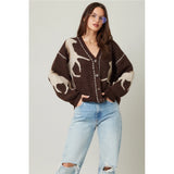 ILLA ILLA - Knite Horse Cozy Cardigan - Brown