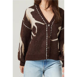 ILLA ILLA - Knite Horse Cozy Cardigan - Brown