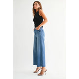 Just Black Denim - High Rise Scissor Cut Wide Leg - Medium Denim