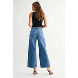 Just Black Denim - High Rise Scissor Cut Wide Leg - Medium Denim