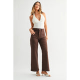 Just Black Denim - Patch Pocket Wide Leg - Dark Brown