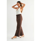 Just Black Denim - Patch Pocket Wide Leg - Dark Brown