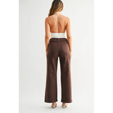 Just Black Denim - Patch Pocket Wide Leg - Dark Brown