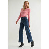 Just Black Denim - Patch Pocket Wide Leg - Dark Denim