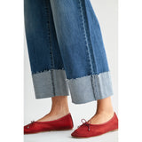 Just Black Denim - Scissor Cut Cuffed Wide Leg - Medium Denim