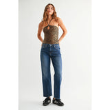 Just Black Denim - Mid Rise Slim Wide Leg - Dark Denim