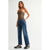 Just Black Denim - Mid Rise Slim Wide Leg - Dark Denim