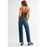 Just Black Denim - Mid Rise Slim Wide Leg - Dark Denim
