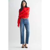 Just Black Denim - Mid Rise Slim Wide Leg - Medium Denim