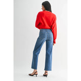 Just Black Denim - Mid Rise Slim Wide Leg - Medium Denim