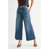 Just Black Denim - Wide Leg Flare Crop - Medium Denim