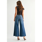 Just Black Denim - Wide Leg Flare Crop - Medium Denim
